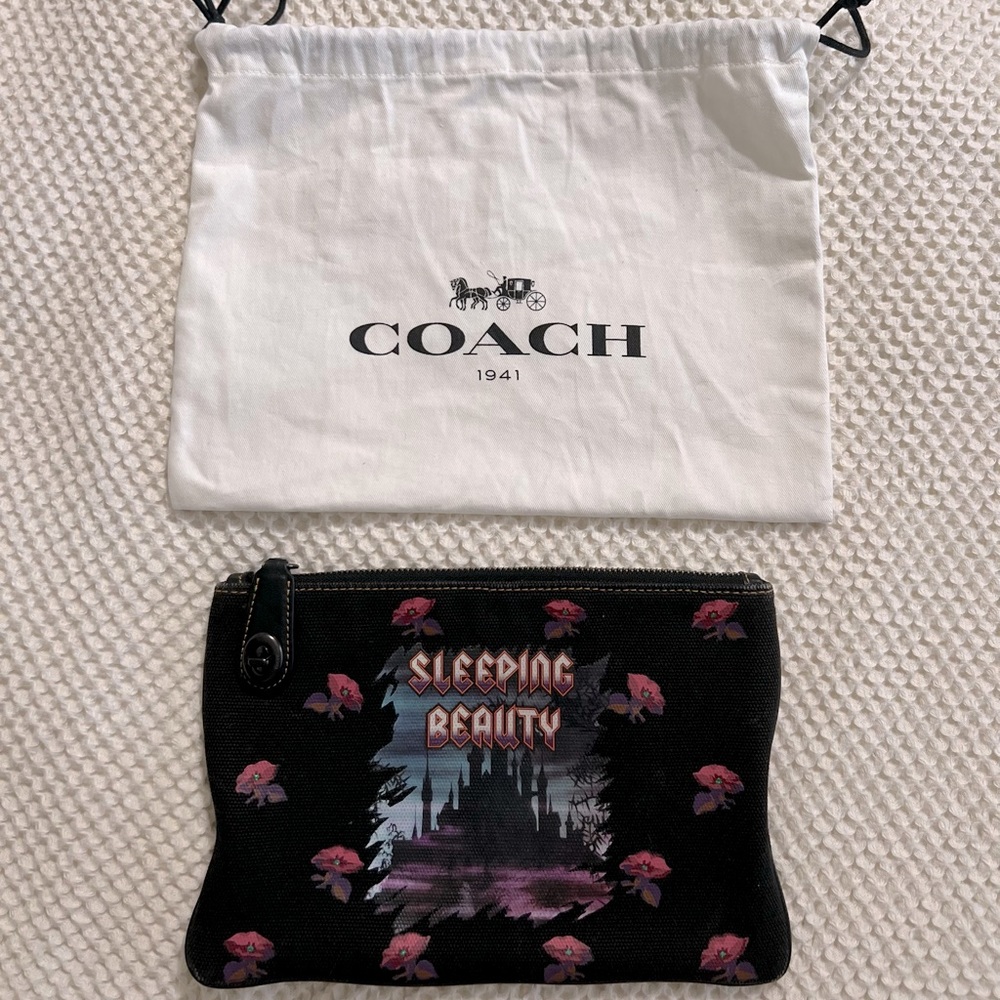 ✨ HOST PICK ✨Authentic Coach Disney X Sleeping Beauty Turnlock Pouch 26 W/Duster